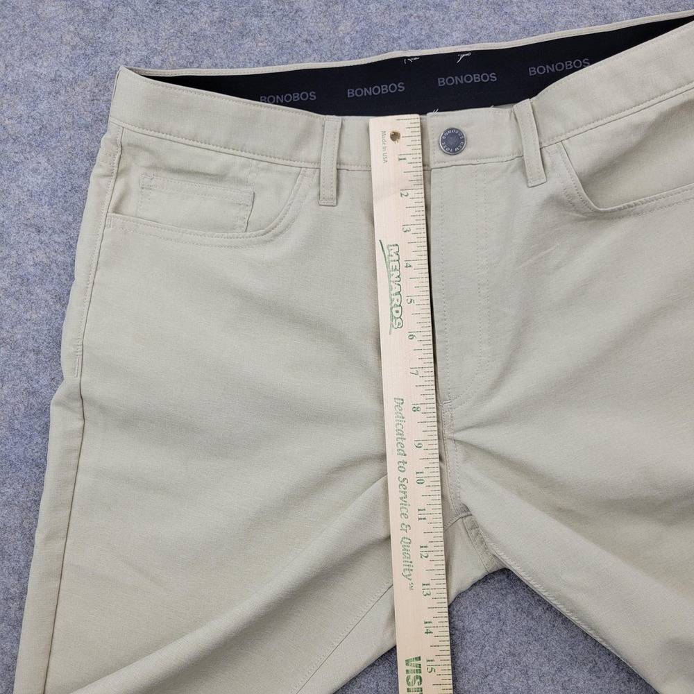 Bonobos Golf Pants Men 36x30 Beige Slim Taper Khakis Stretch Performance Pockets - Picture 3 of 8
